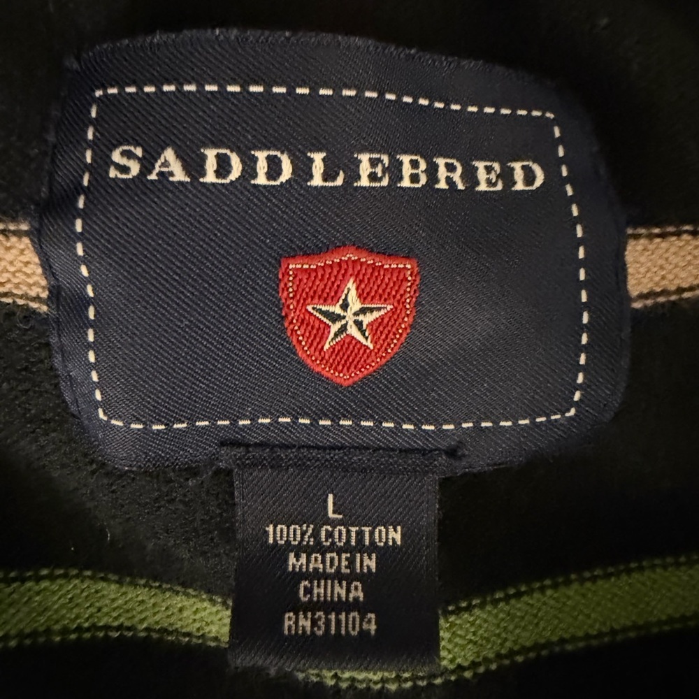 Saddlebred Men's Zip-Up Sweater - Black with Multicolor Stripes Preowned - Picture 3 of 3